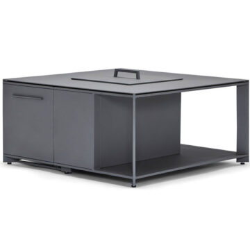 Essence Shelf Style Coffee Table Height Square Fire Table By Woodard