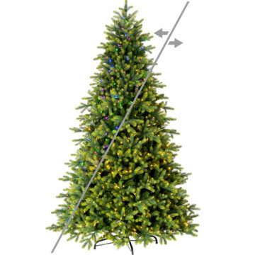 7.5' x 58" Jersey Fraser Fir l Christmas Tree, LED Color Changing Mini Lights
