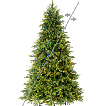 6.5' x 48" Jersey Fraser Fir Christmas Tree, LED Color Changing Mini Lights