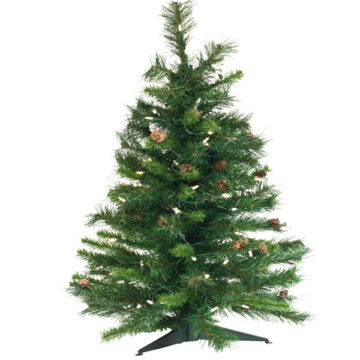 3' Cheyenne Pine Artificial Christmas Tree, Warm White Dura-Lit® LED Lights