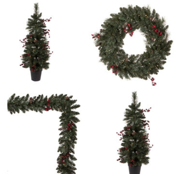 4Pc Decorated B/O Front Door Set