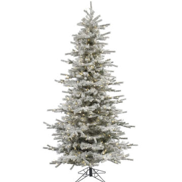 7.5' Slim Flocked Sierra w/ 700 LED Warm White