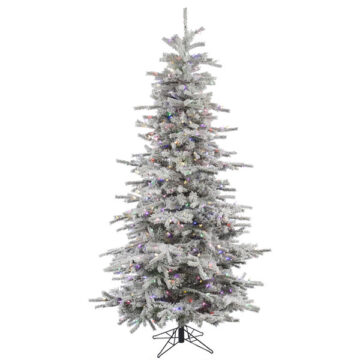 7.5' Slim Flocked Sierra w/ 700 LED Multi Lights