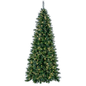 8.5' Cashmere Slim Artificial Christmas Tree, Warm White Dura-Lit® LED Lights