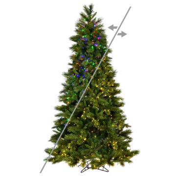10' Brighton Pine Christmas Tree, LED Color Changing Lights