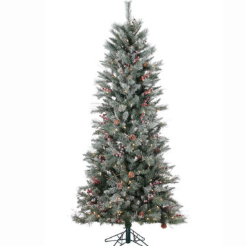 7' Frosted Berry w/250 Clear Lights