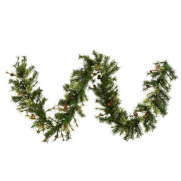 9' Mixed Country Pine Garland, UNLIT