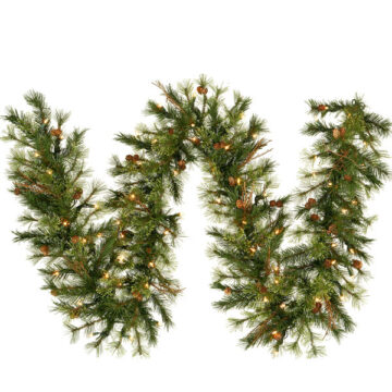 9' X 12" Mixed Country Garland LED 100WW