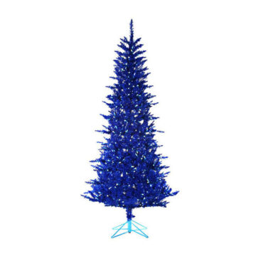 7.5' Blue Tinsel Tree w/ 450 Blue Lights