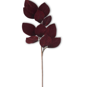 33 Inch Burgundy Velvet Magnolia Leaf Spray