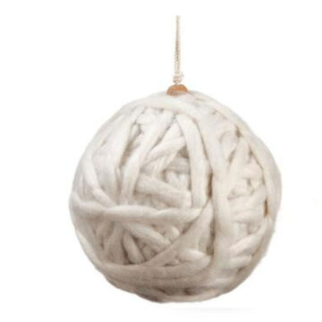 5" Yarn Ball Ornament Cream