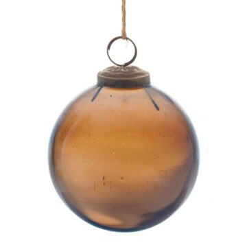4" Brown Glass Ball Ornament