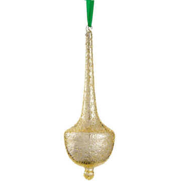 10" Beaded Glass Finial Ornament Gold