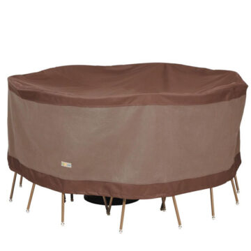 70" Duck Covers Ultimate Waterproof Round Patio Table & Chair Set Cover,