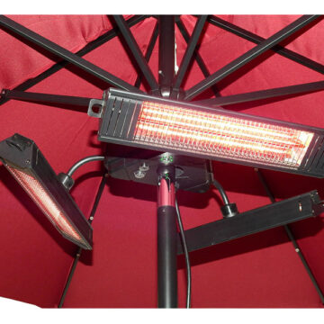 Umbrella Electric Heater in Black with Remote