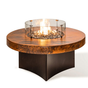 Oriflamme Hammered Copper Natural Fire Table by Designing Fire