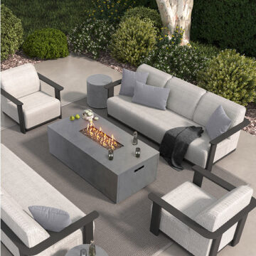 Corte Padded Sofa and Padded Club Chair by Ebel