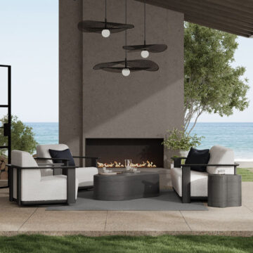 Corte Padded Sofa and Padded Swivel Club Chair by Ebel