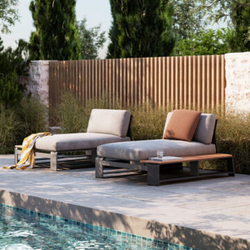 Gather LHF & RHF Chaise Units w/NexTeak Accent by Woodard