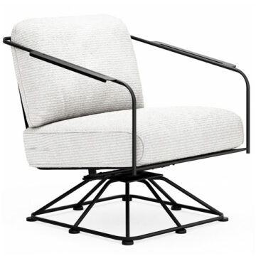 Reed Iron Swivel Lounge Chair by Woodard