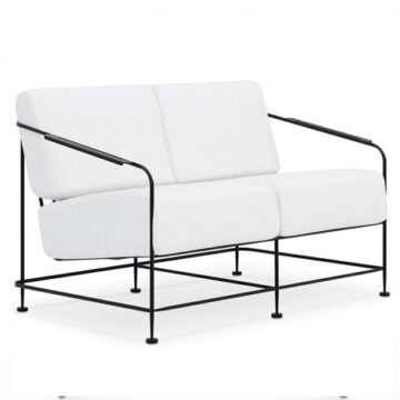 Reed Iron Love Seat by Woodard