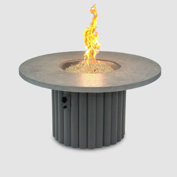 Riverie 48" Relic Grey Top Round Fire Table by Outdoor Great Room