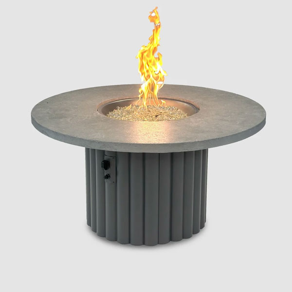 Riverie 48" Relic Grey Top Round Fire Table by Outdoor Great Room