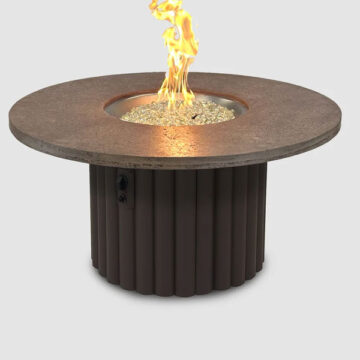 Riverie 48" Relic Grey Top Round Fire Table by Outdoor Great Room