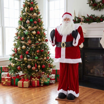 6' Red Velvet Standing or Sitting Santa