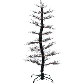 6' Black Cedar Artificial Halloween Tree