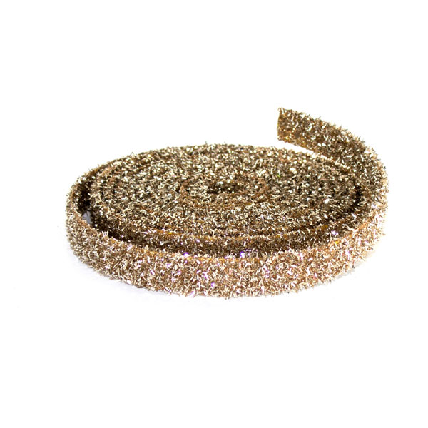 Glitter Rope (12 Rolls) 1” x 15'L Plastic-Gold