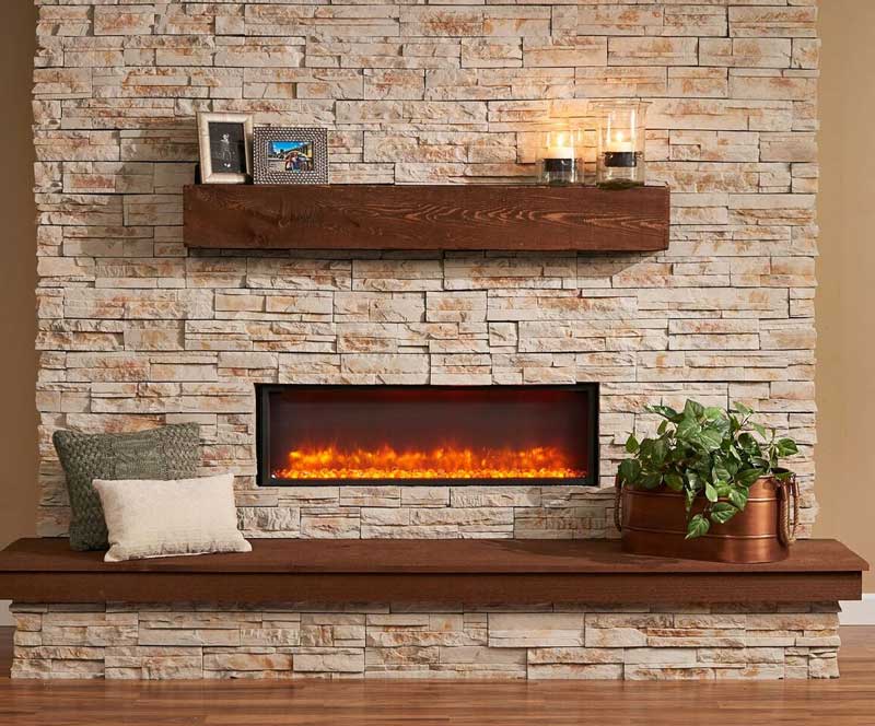 Seasonal Concepts 64 Inch Gallery, Outdoor Electric Fireplace