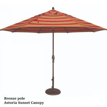 11′ Auto Tilt Market Umbrella Grade A Sunbrella by Treasure Garden