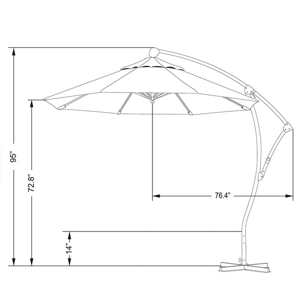9′ Cantilever Market Umbrella by California Umbrella