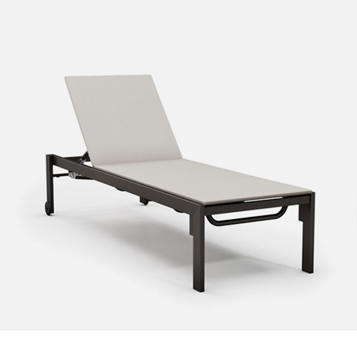 Allure Aluminum Sling Adjustable Chaise Lounge with Wheels by Homecrest