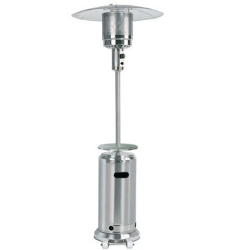 87" Tall Outdoor Patio Heater with Table- Stainless Steel