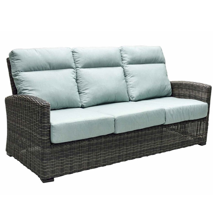 Eureka Cushion Wicker Resin Sofa, Patio Renaissance Outdoor Furniture