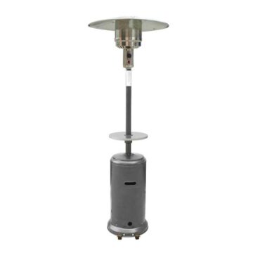 87" Tall Steel Hammered Silver Propane Heater