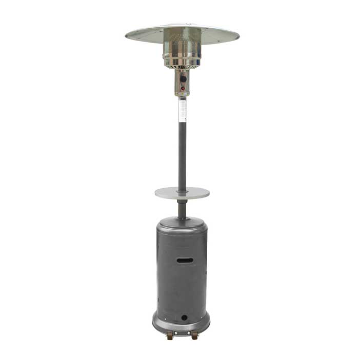 87" Tall Steel Hammered Silver Propane Heater